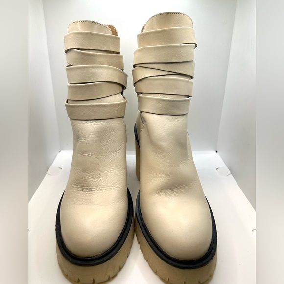 NWOT Free People Anthropologie Jesse Cutout Platform Boot. Color: Frost Size: - Picture 6 of 13